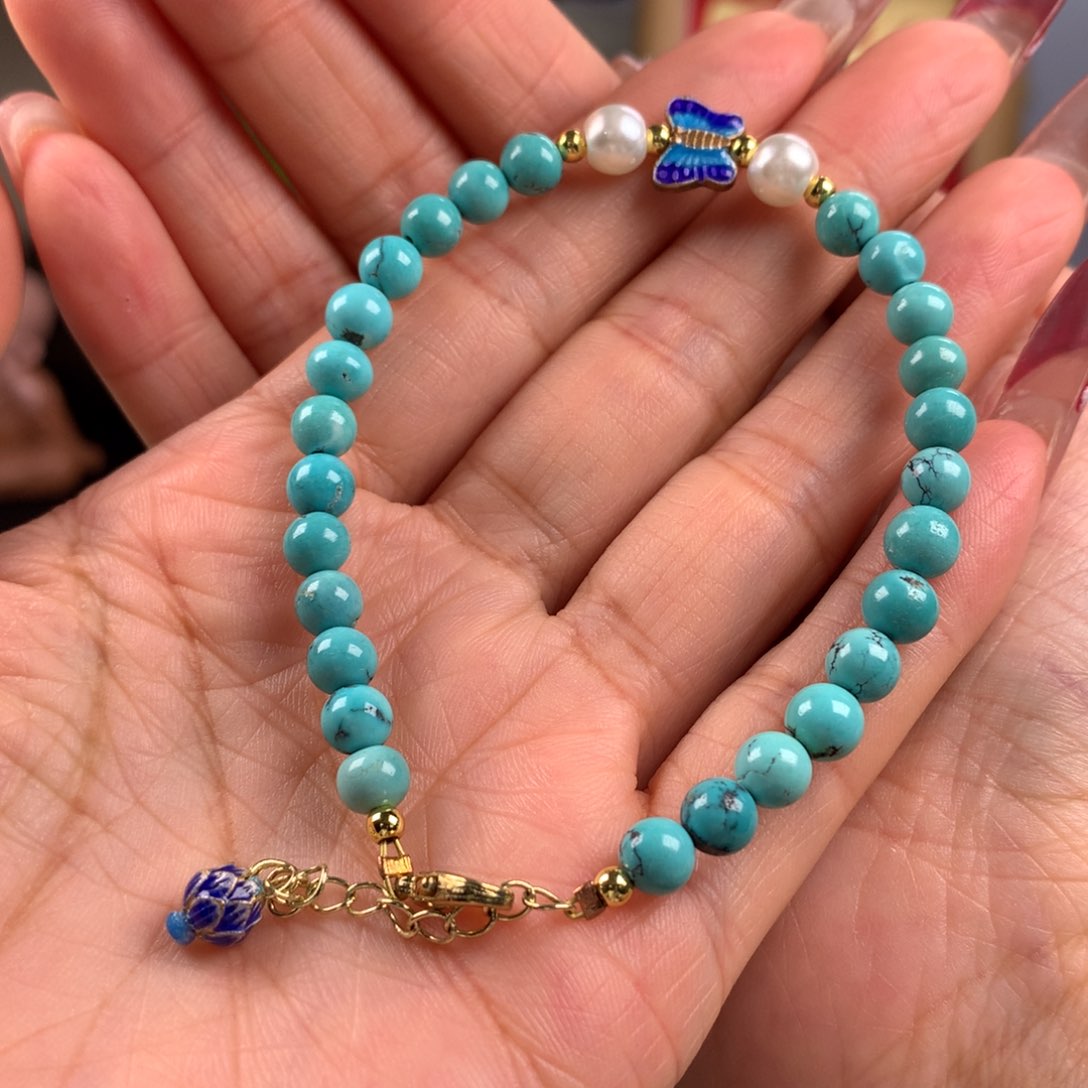 绿松石珠宝奇石18K金镶嵌