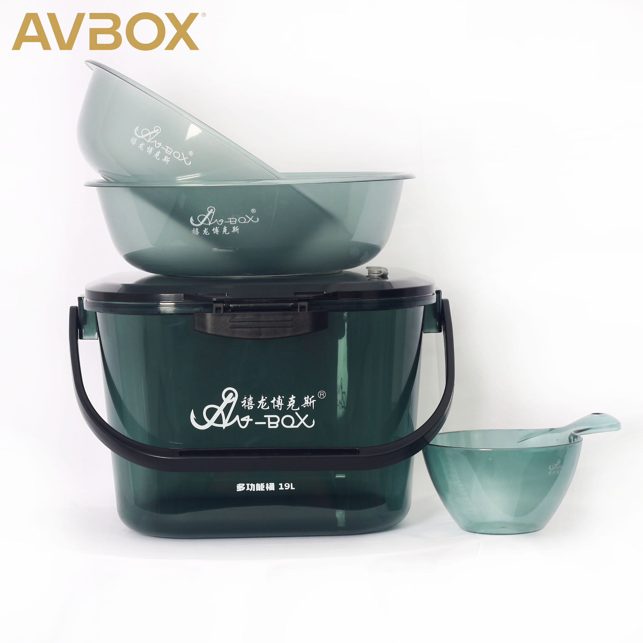 禧龙博克斯多功能开饵桶饵料桶鲢鳙黑坑开饵料螺丝颗粒桶四件套