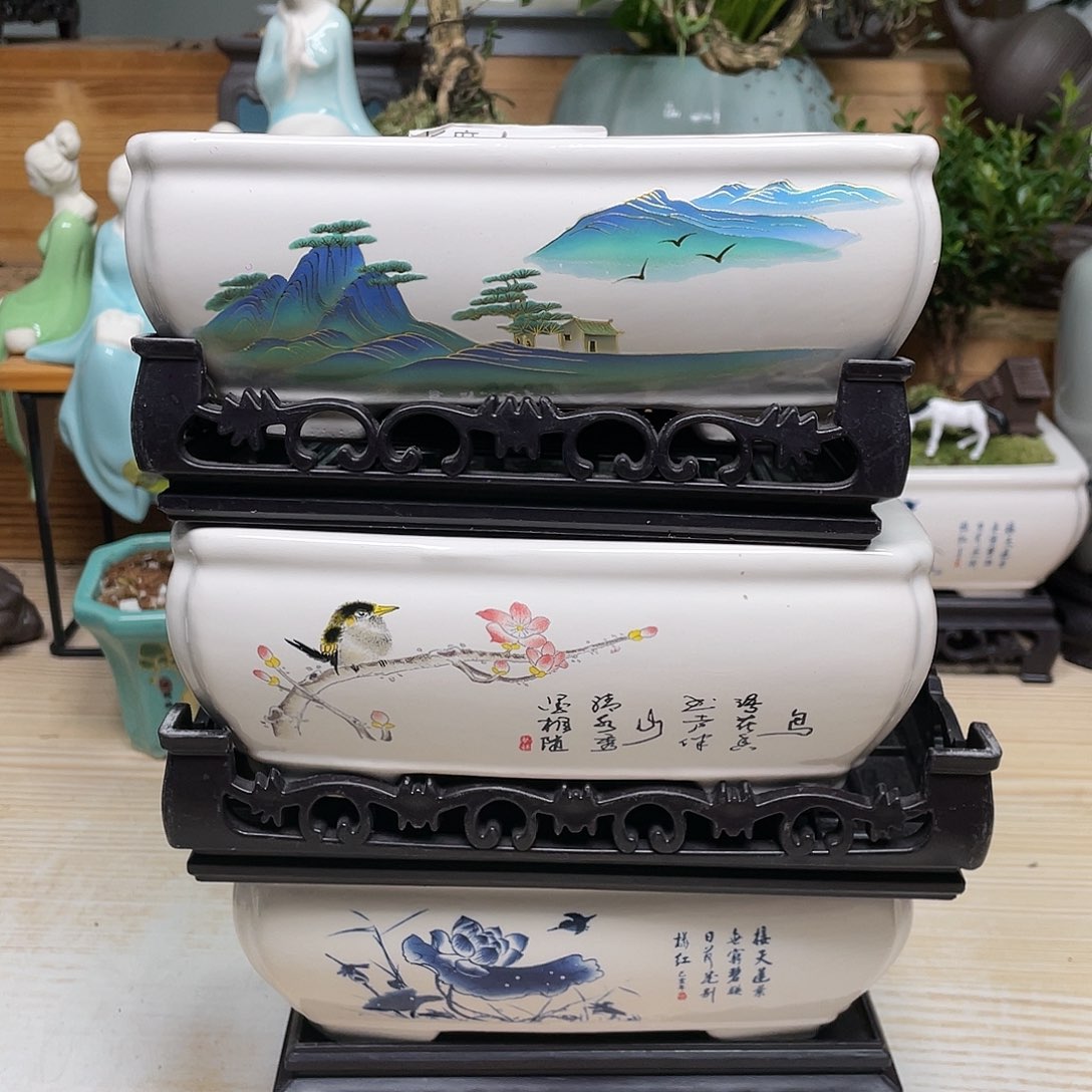 紫砂花盆陶瓷艺术花盆陶瓷