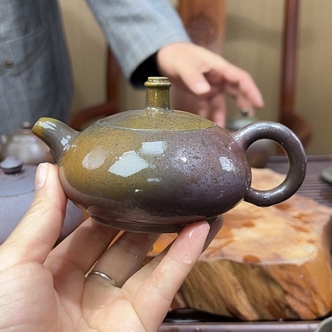戬谷龙窑坭兴陶柴烧茶壶