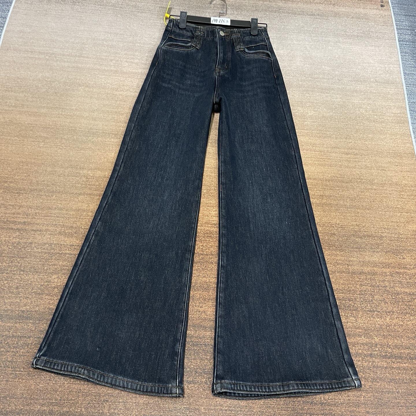 #A9-7753 加绒-厚绒 高货 黑金A版无腰头不贴腿大喇叭女裤 高弹