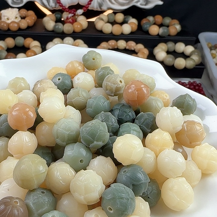 菩提根/象牙果吊坠卡12步步生莲有钱花30颗➕20备珠