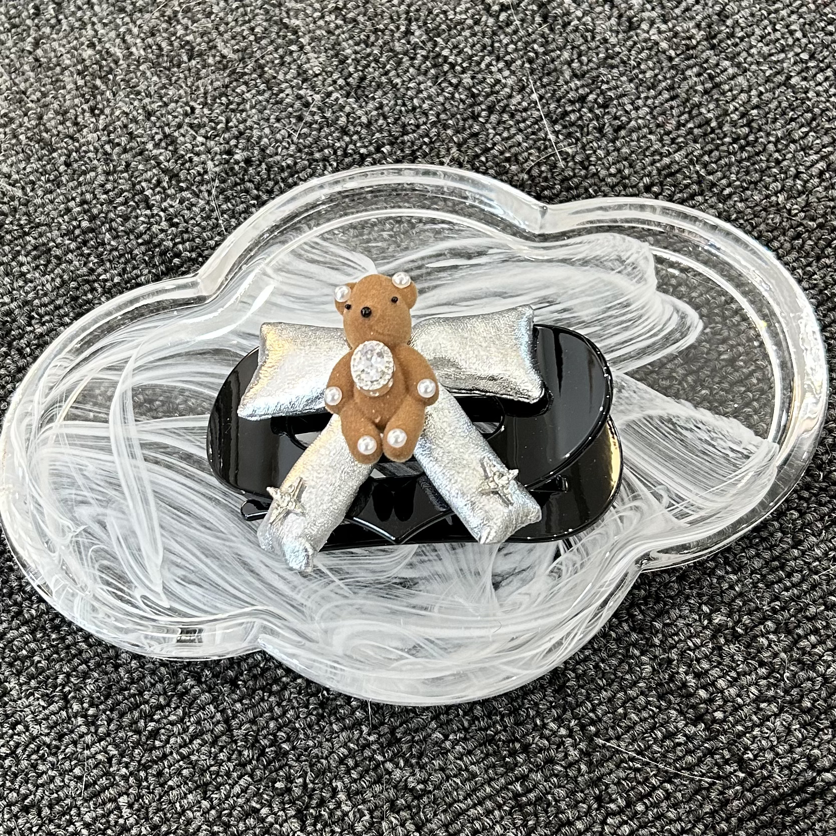 蝴蝶结爱心小熊抓夹ZJ119