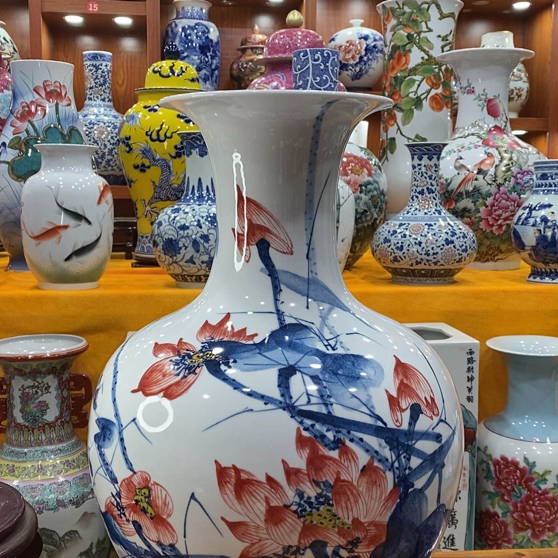 摆件青*江景德镇陶瓷青花赏瓶