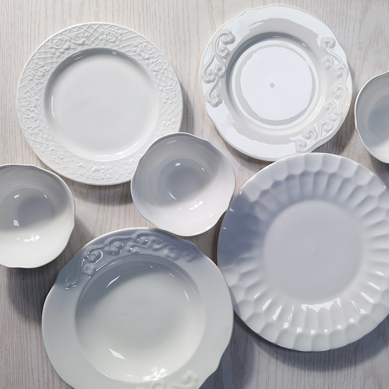 NO2唐山纯白骨瓷餐具按斤售卖默认微瑕疵