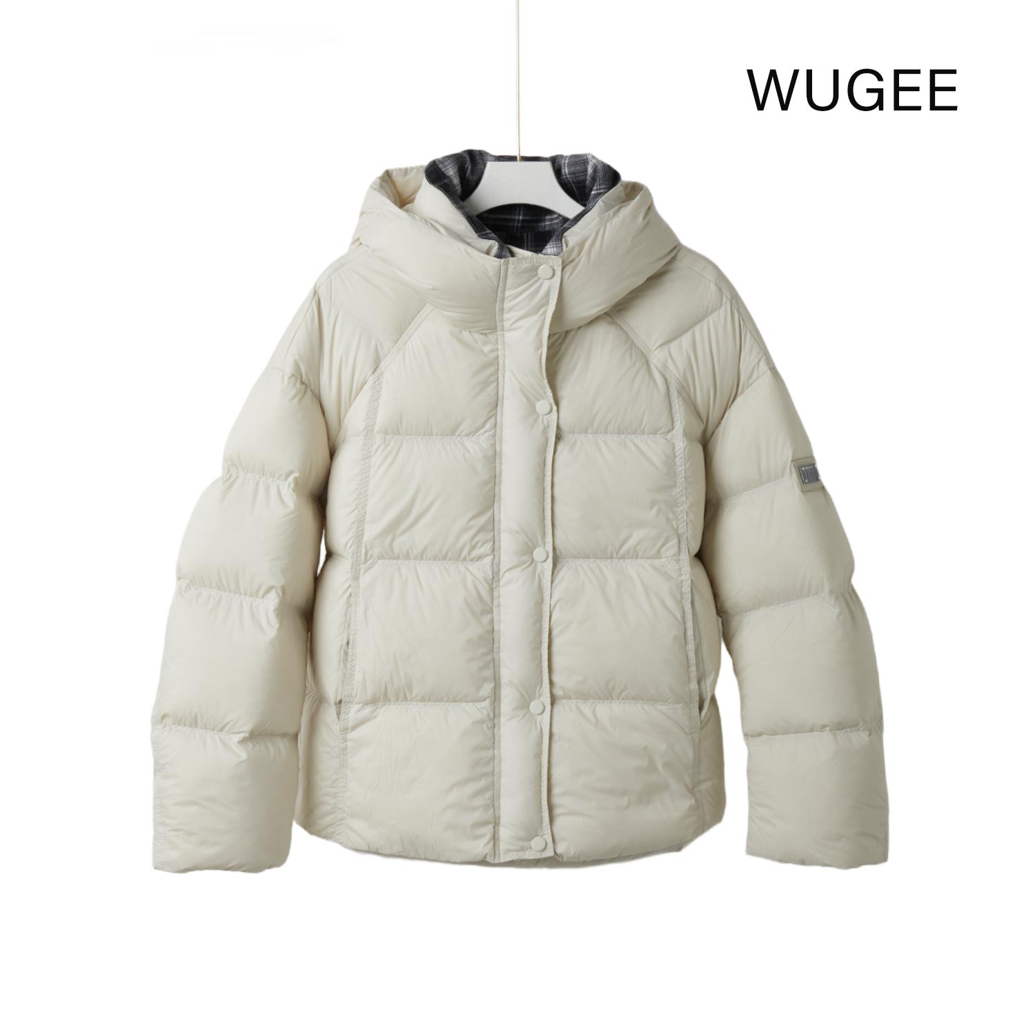 【WUGEE】设计师款90绒子170克充绒量时尚休闲连帽保暖冬季羽绒服