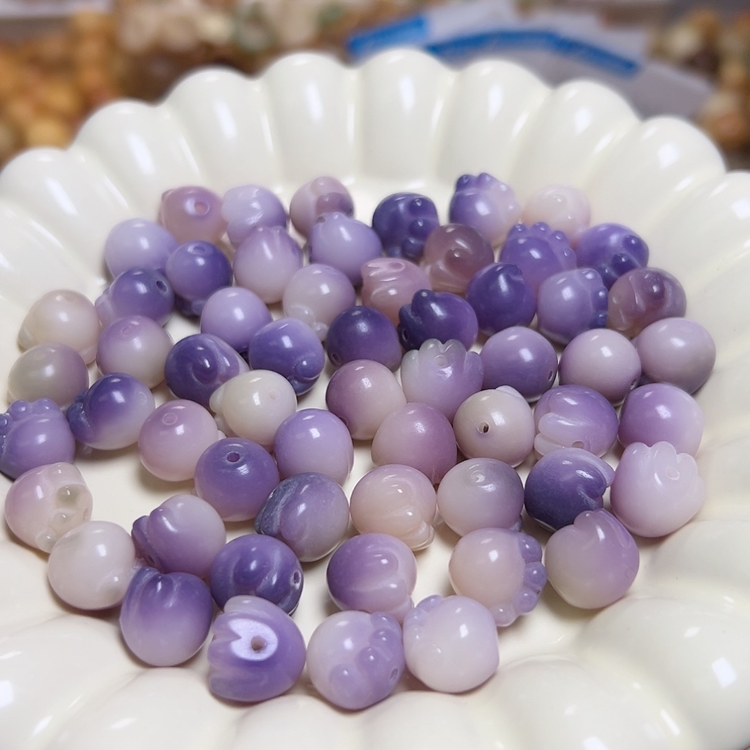 白玉菩提吊坠22颗卡13紫飘猫爪