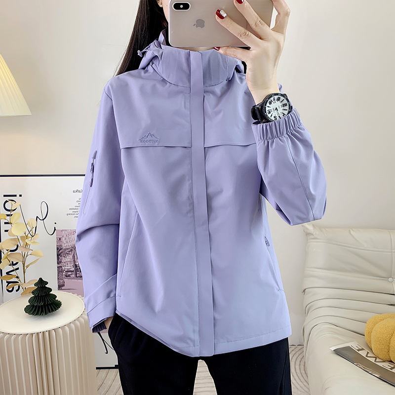 988男女款春秋户外运动登山旅行可拆卸帽子2025年新款单层冲锋衣