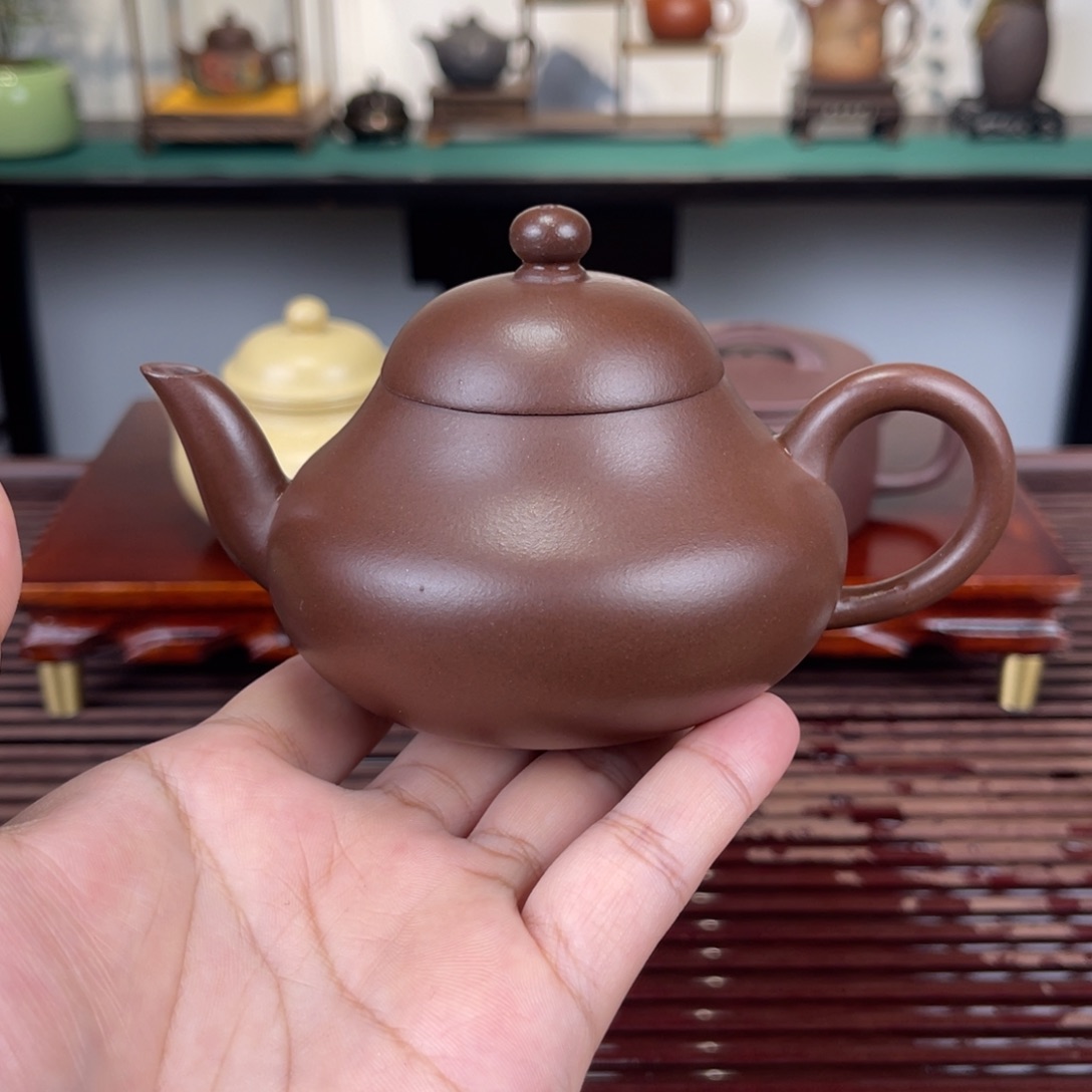紫砂茶壶170毫升半手工紫泥梨形