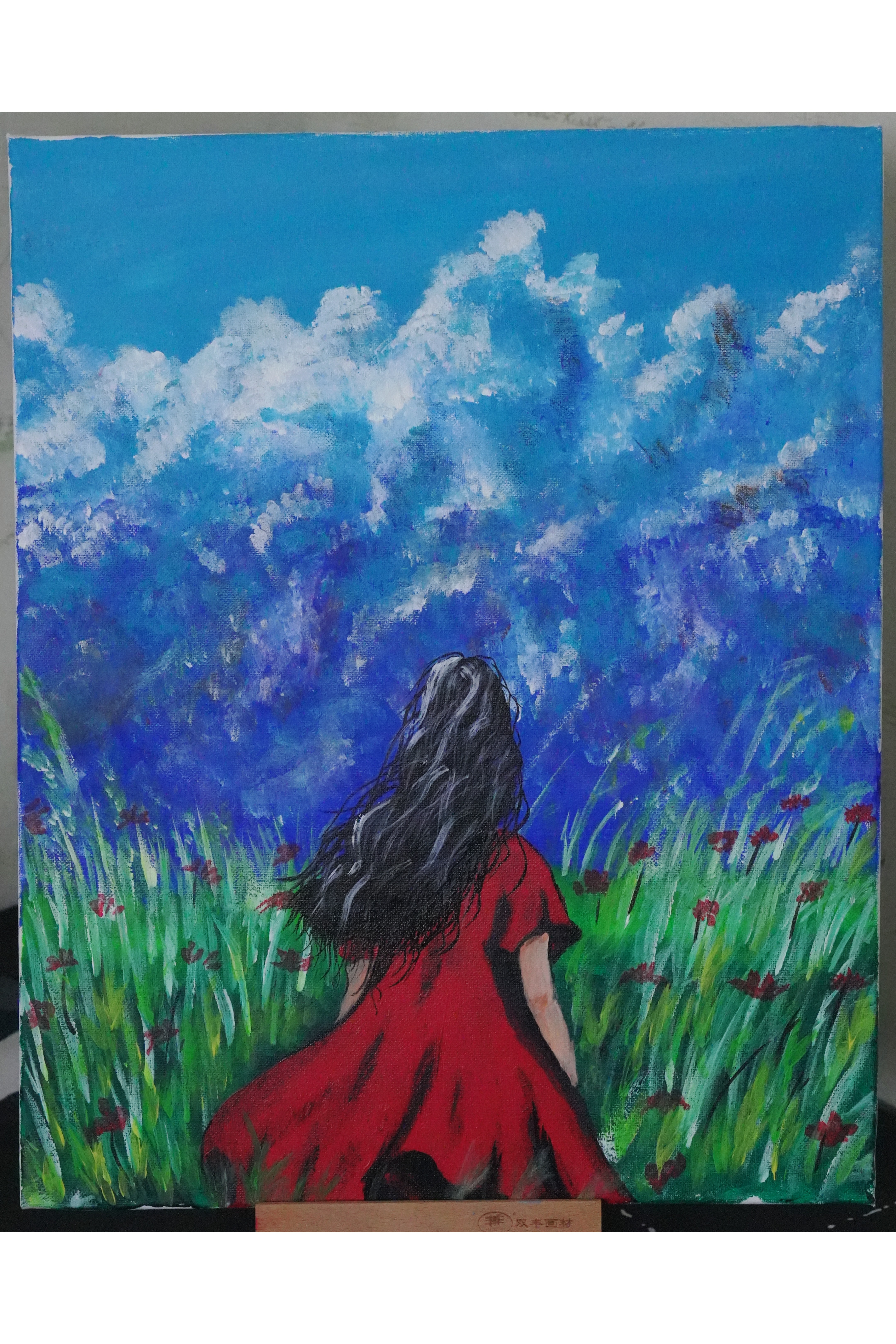 复刻丙烯画手工美式风景装饰画挂画