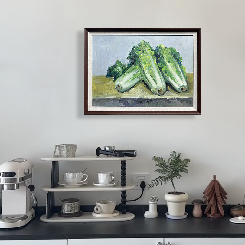 【百财Ⅱ】超印象写实纯手绘油画60*80实木边框2025客厅餐厅装饰画