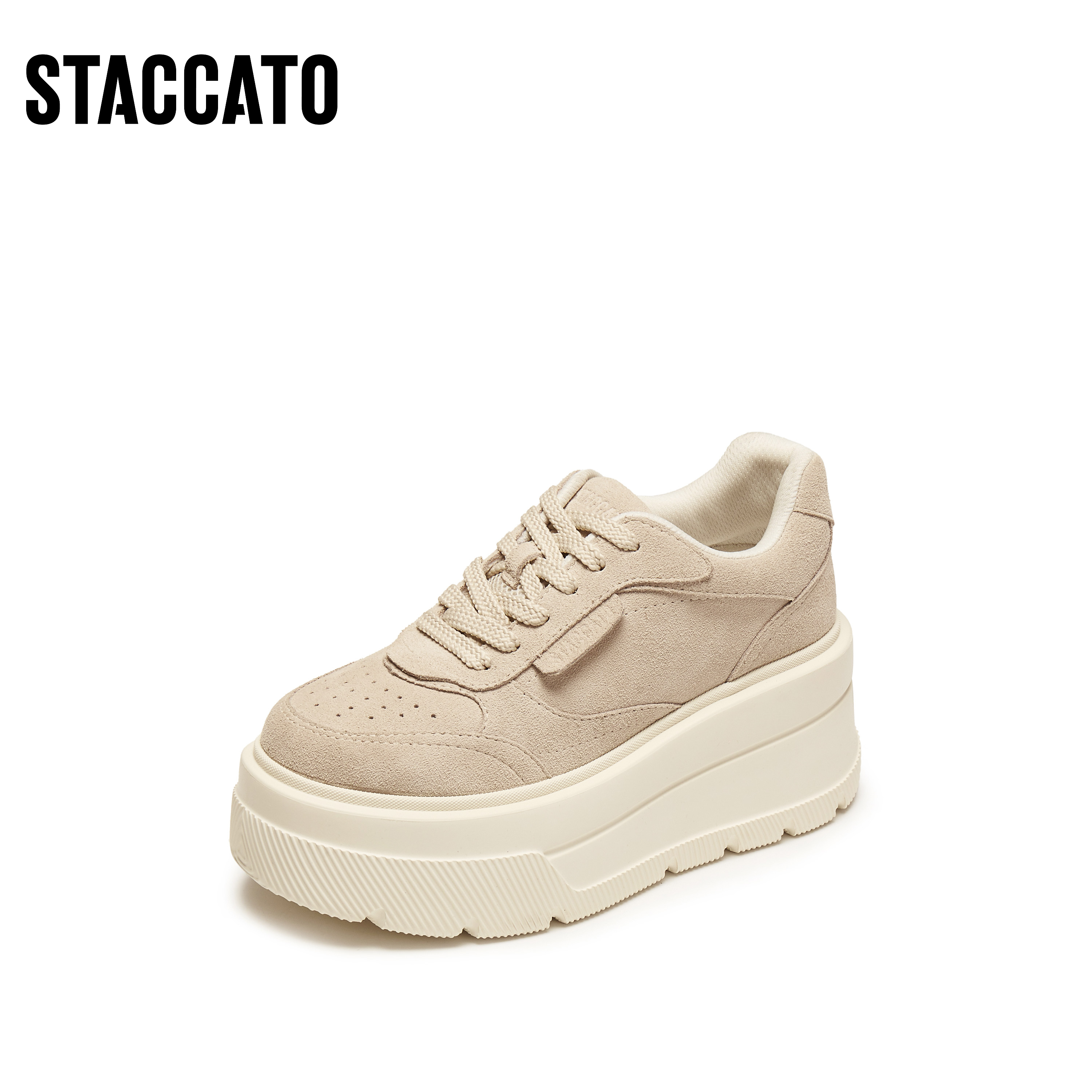 思加图2025秋季新款百搭小白鞋厚底增高板鞋松糕鞋休闲女C2152CM5