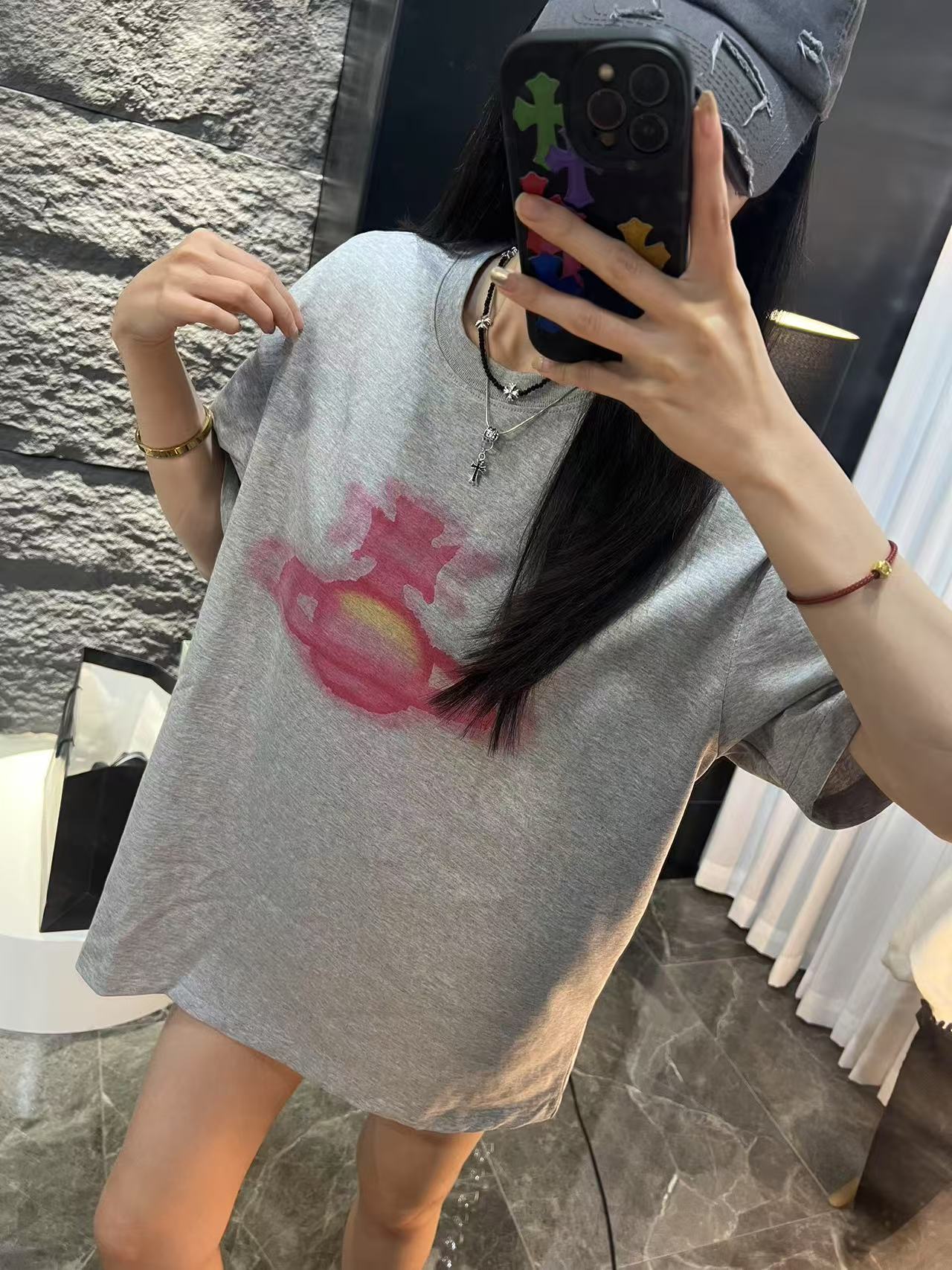 【杨娇娇COCO】夏季新款土星印花短袖T恤