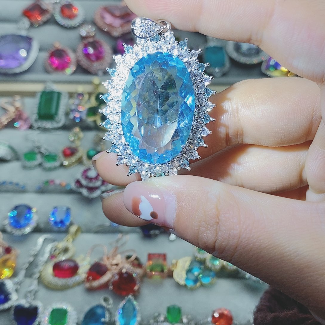 【闪购商品】托帕石耳饰银S925镶嵌