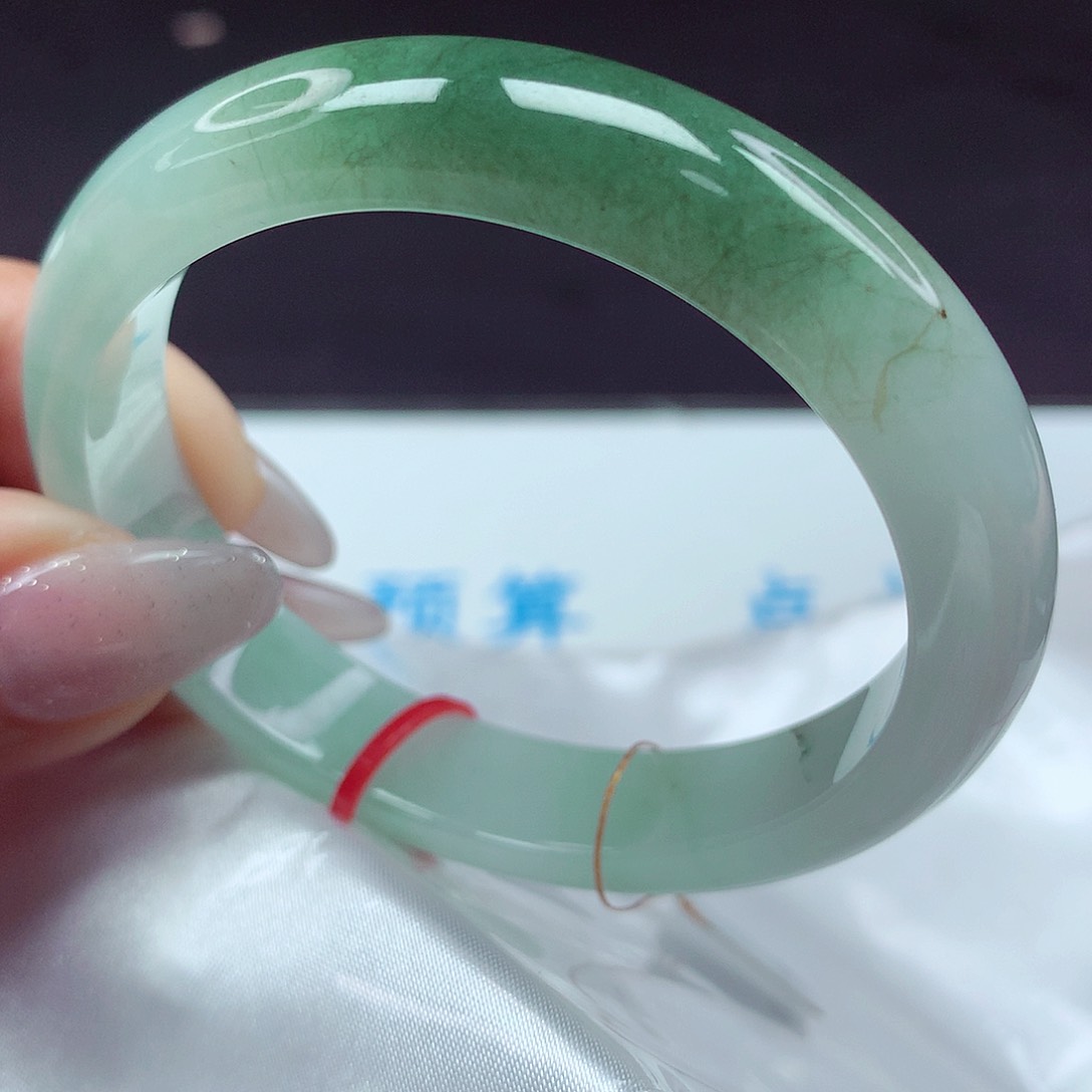 翡翠未镶嵌手镯5556贵妃圈天然缅甸a货翡翠肉质细0375