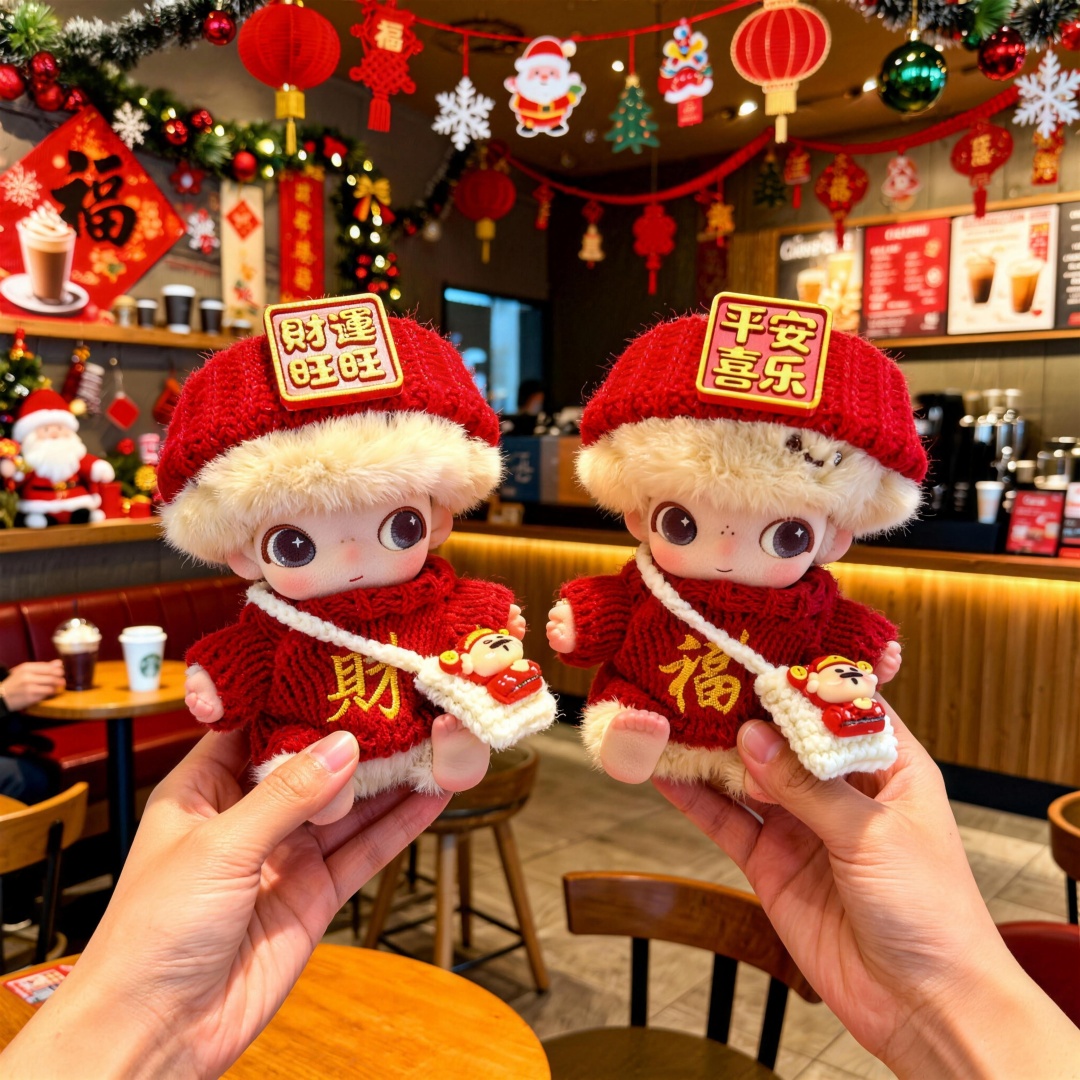 Dimoo新年娃衣套装新生日记新品dimoo搪胶娃娃衣服针织毛衣帽子