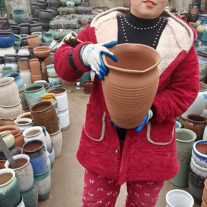 红陶口20高29瑕疵口变形扁了