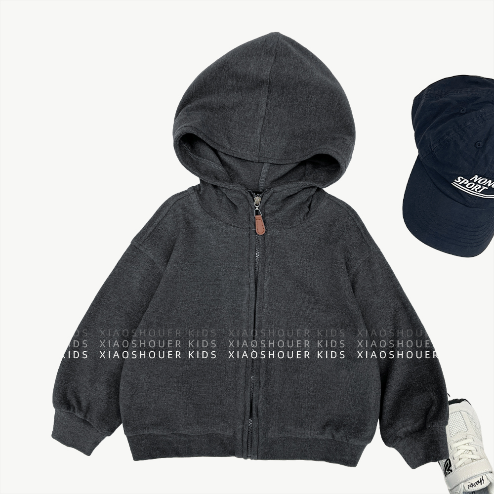 【小首尔】现货【糯米小暖炉】秋装男女童简约休闲宽松连帽外套SJ4387