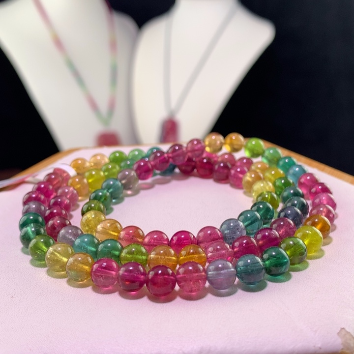 双色碧玺手链未镶嵌