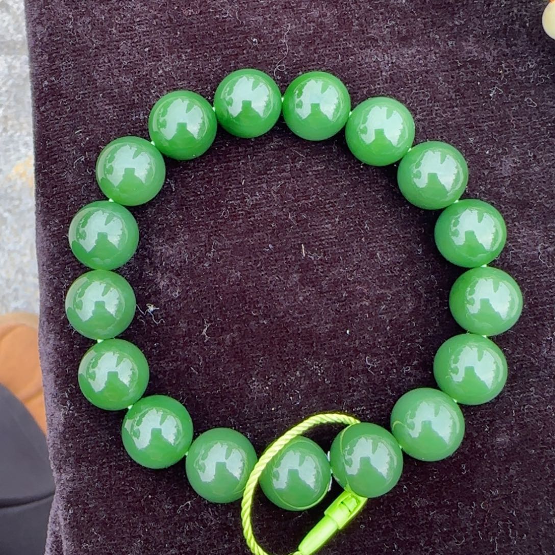 和田玉未镶嵌颈饰卡12碧玉手串