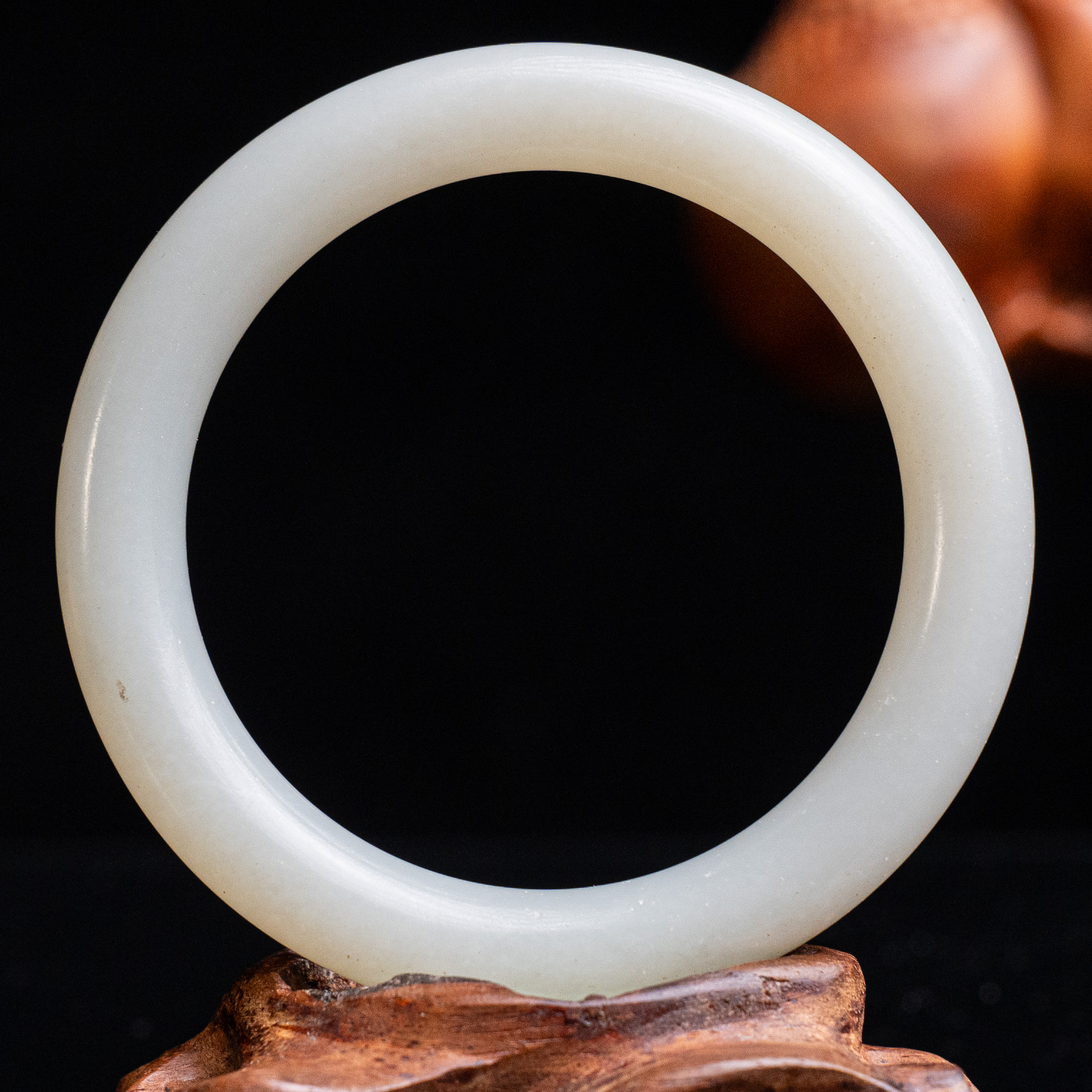 清代和田玉圆条手镯