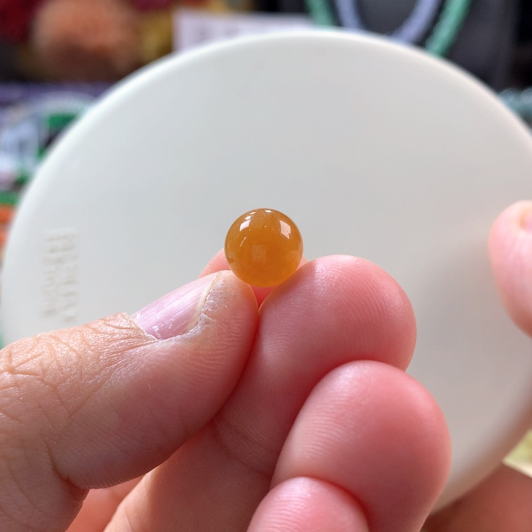 翡翠手链未镶嵌浓色天然红黄翡单珠卡8.8