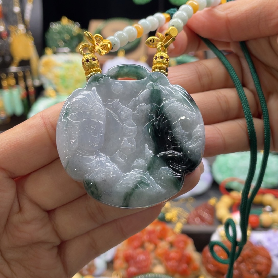 翡翠颈饰未镶嵌代编织