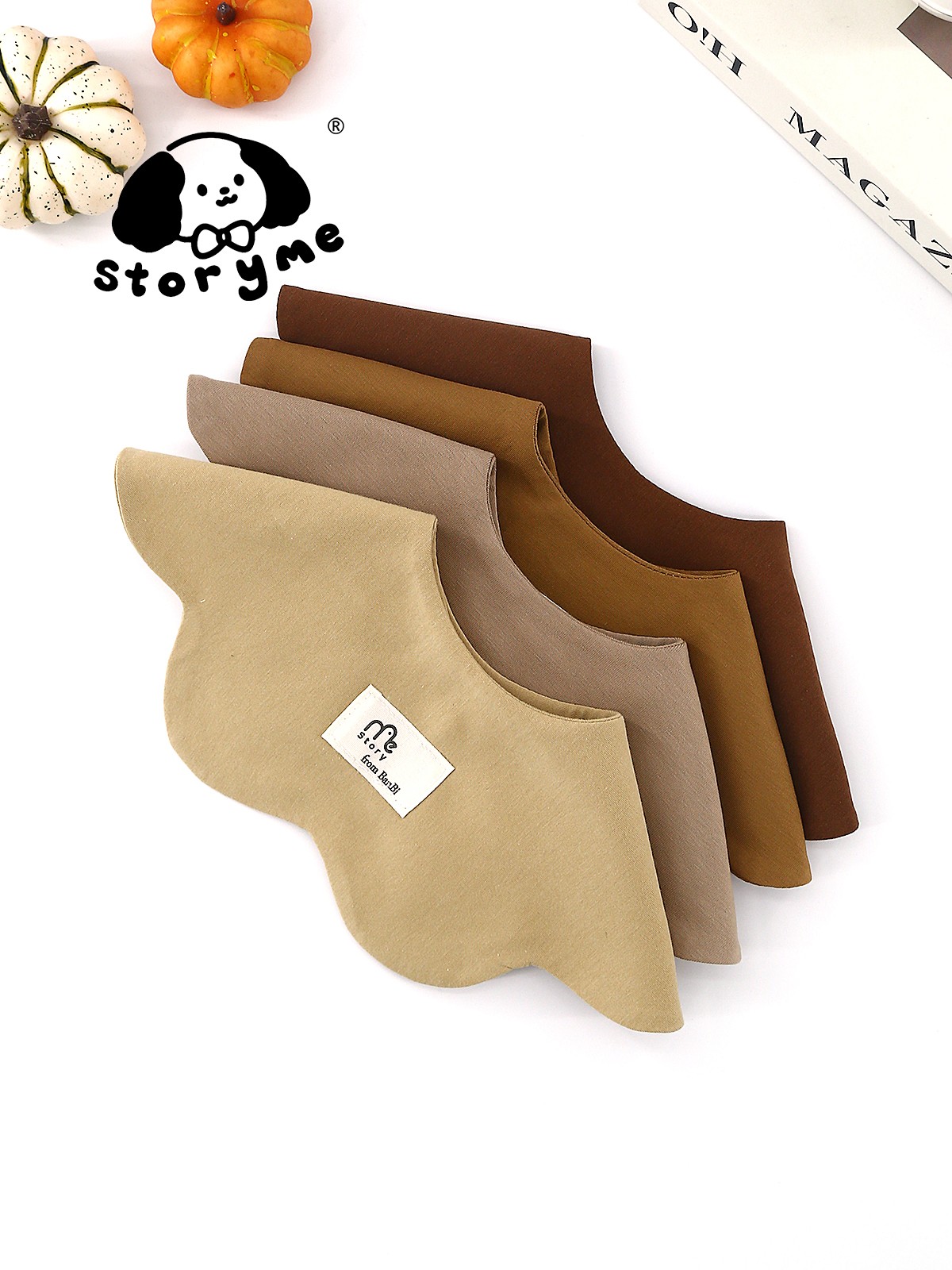 故事我 · 口水巾双面同色款初生儿婴儿防水防吐奶围嘴围兜直播   