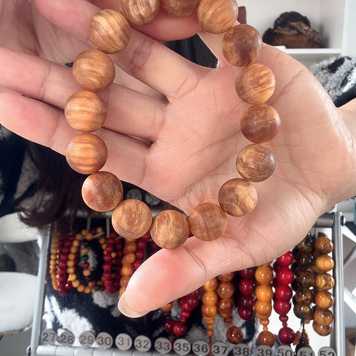 松木原生态琥珀木手串1.5男款