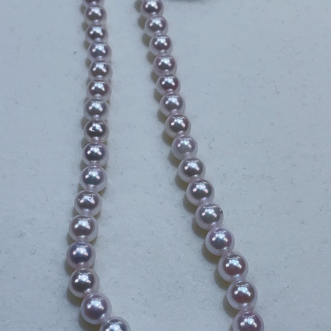 淡水珍珠颈饰银S925镶嵌6-7m海水ak爆亮极光