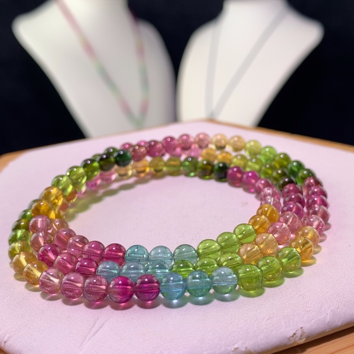 双色碧玺手链未镶嵌