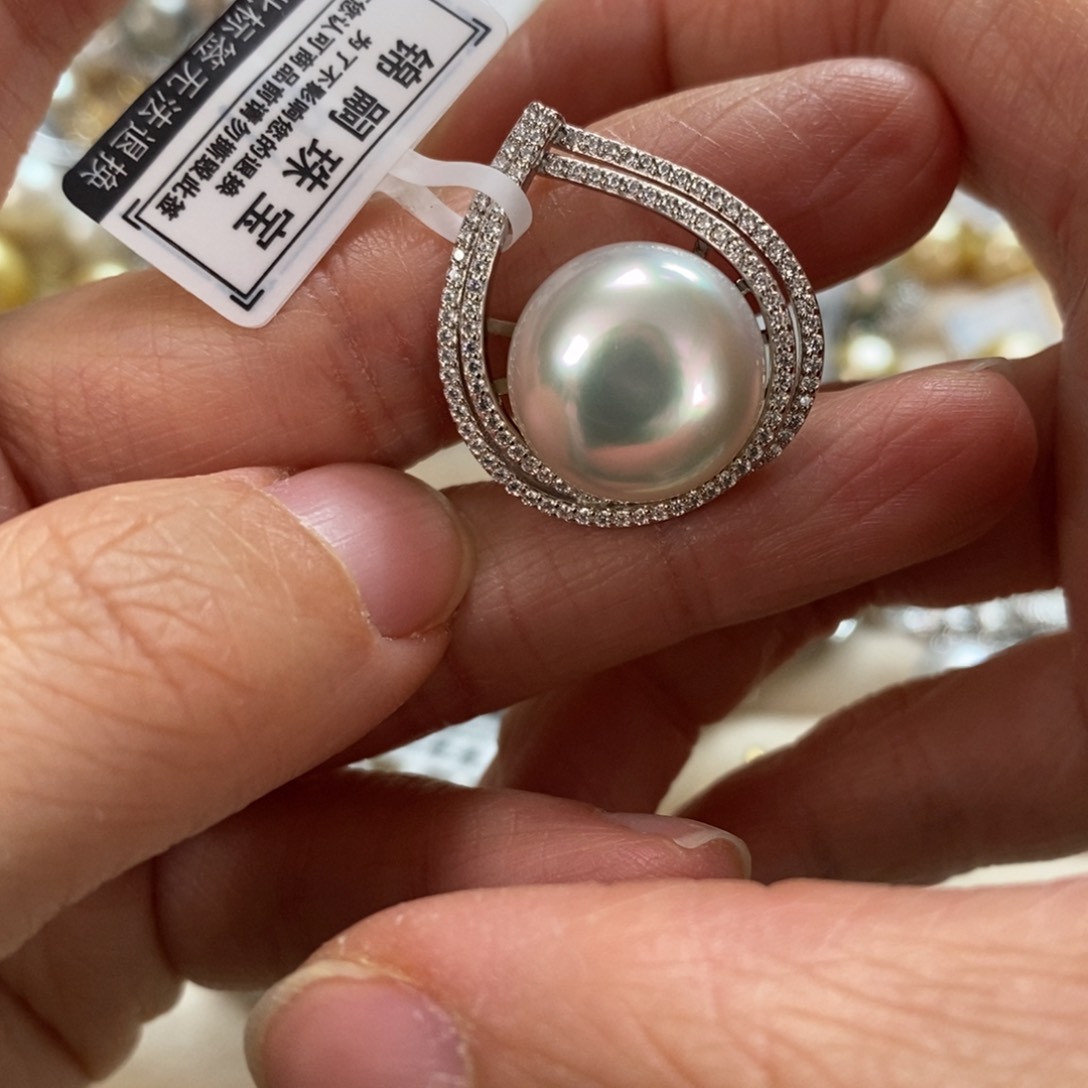 海水珍珠颈饰银S925镶嵌