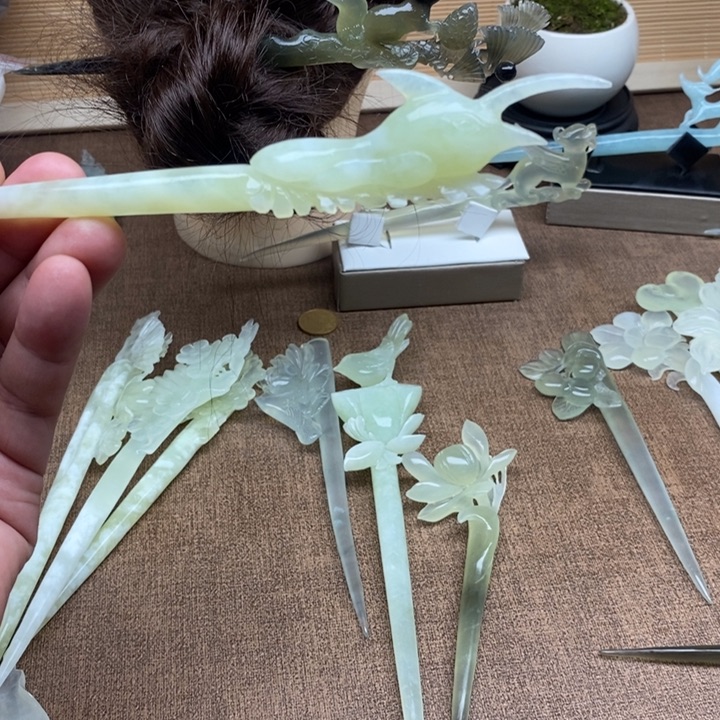 蛇纹石玉未镶嵌发簪