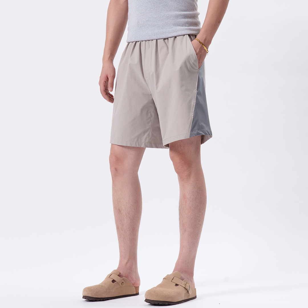 【Lauliwans】新款夏季梭织短裤鸟家LU家面料男士运动裤拼接宽松