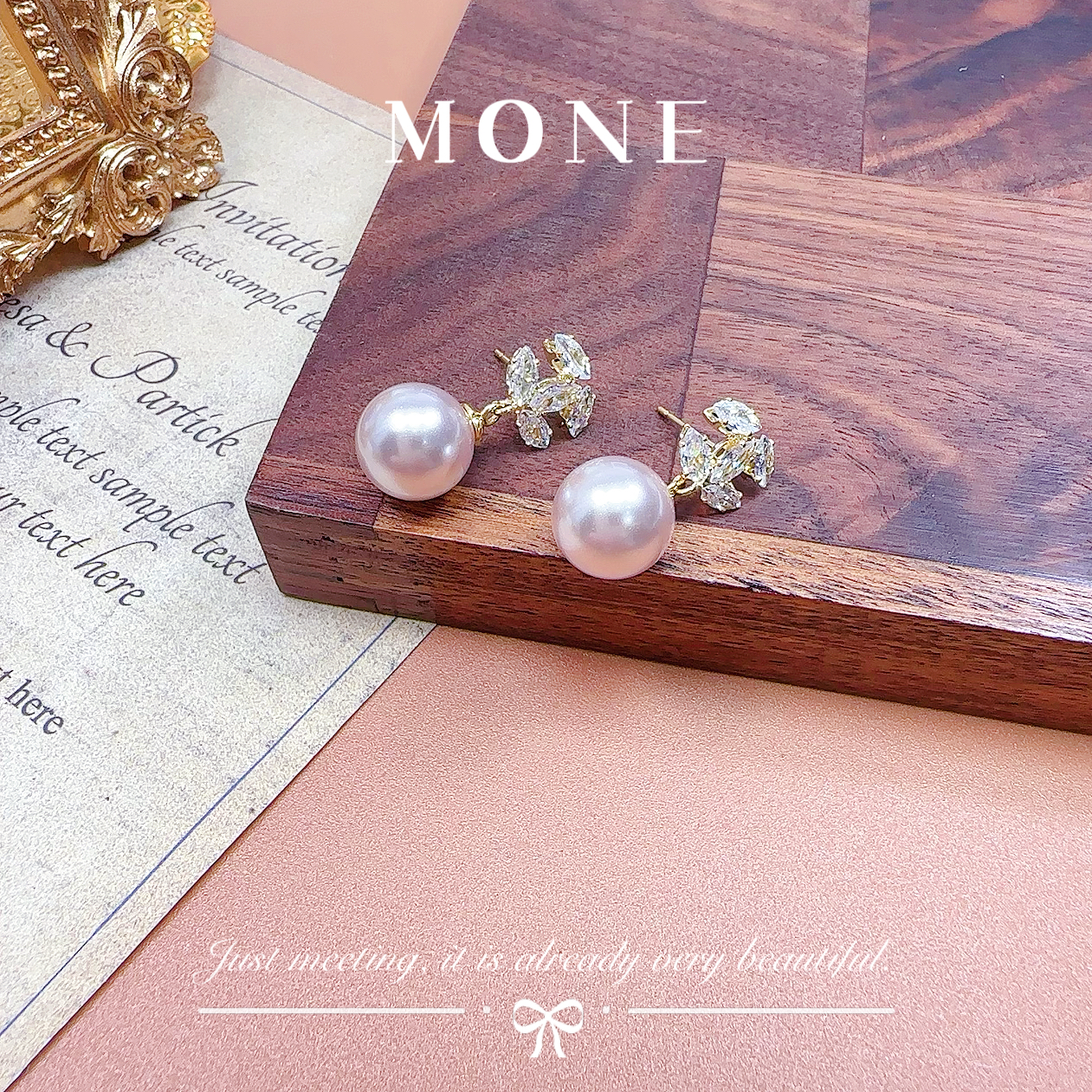 铜合金仿珍珠耳饰 【6197】时尚气质百搭高级设计款耳饰