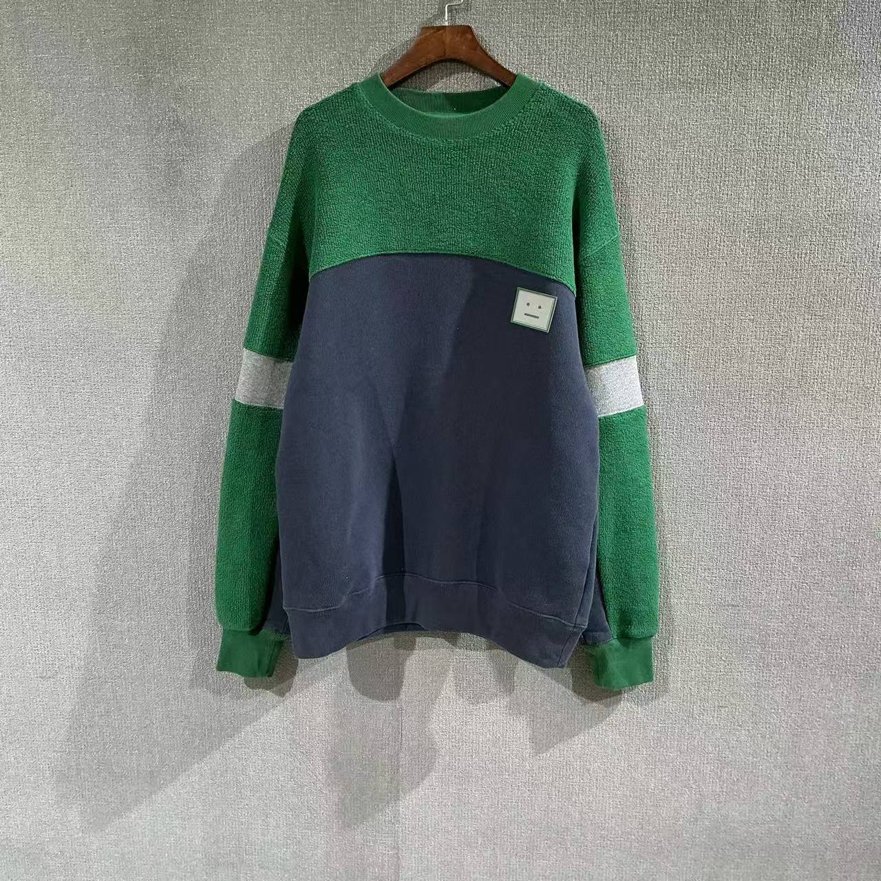 未使用 Acne studio （pm）笑脸拼接圆领卫衣 全新xxs码/1461