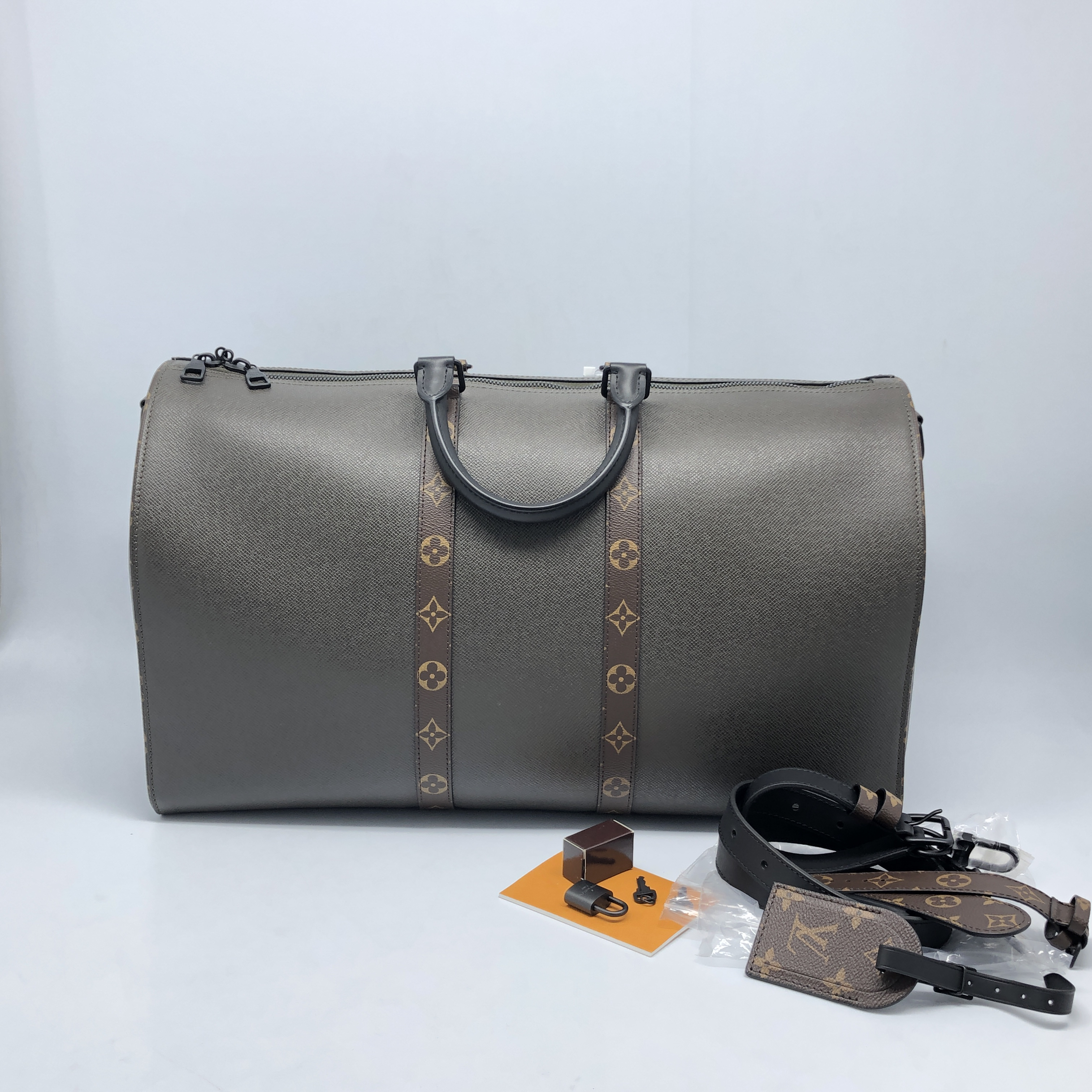 全新未使用 LouisVuitton/路易威登 棕皮keepall50旅行袋/4073号 