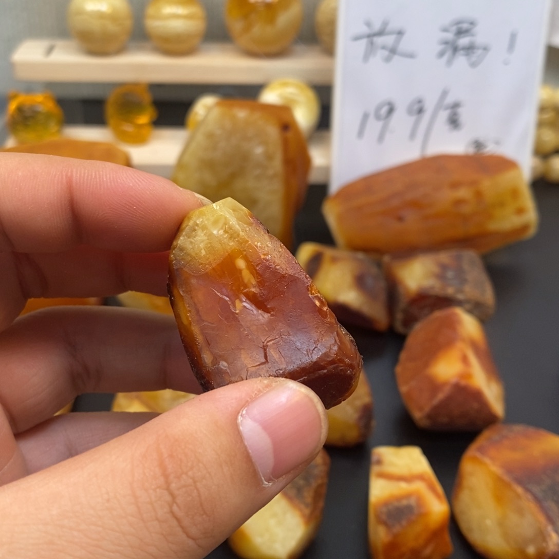 定制琥珀未镶嵌卌*天然蜜蜡原石加工不退不换