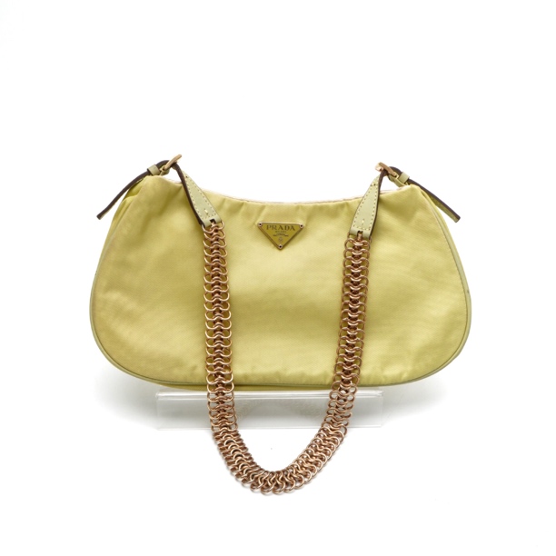 95新 Prada/普拉达 Prada黄色链条腋下包 11071 