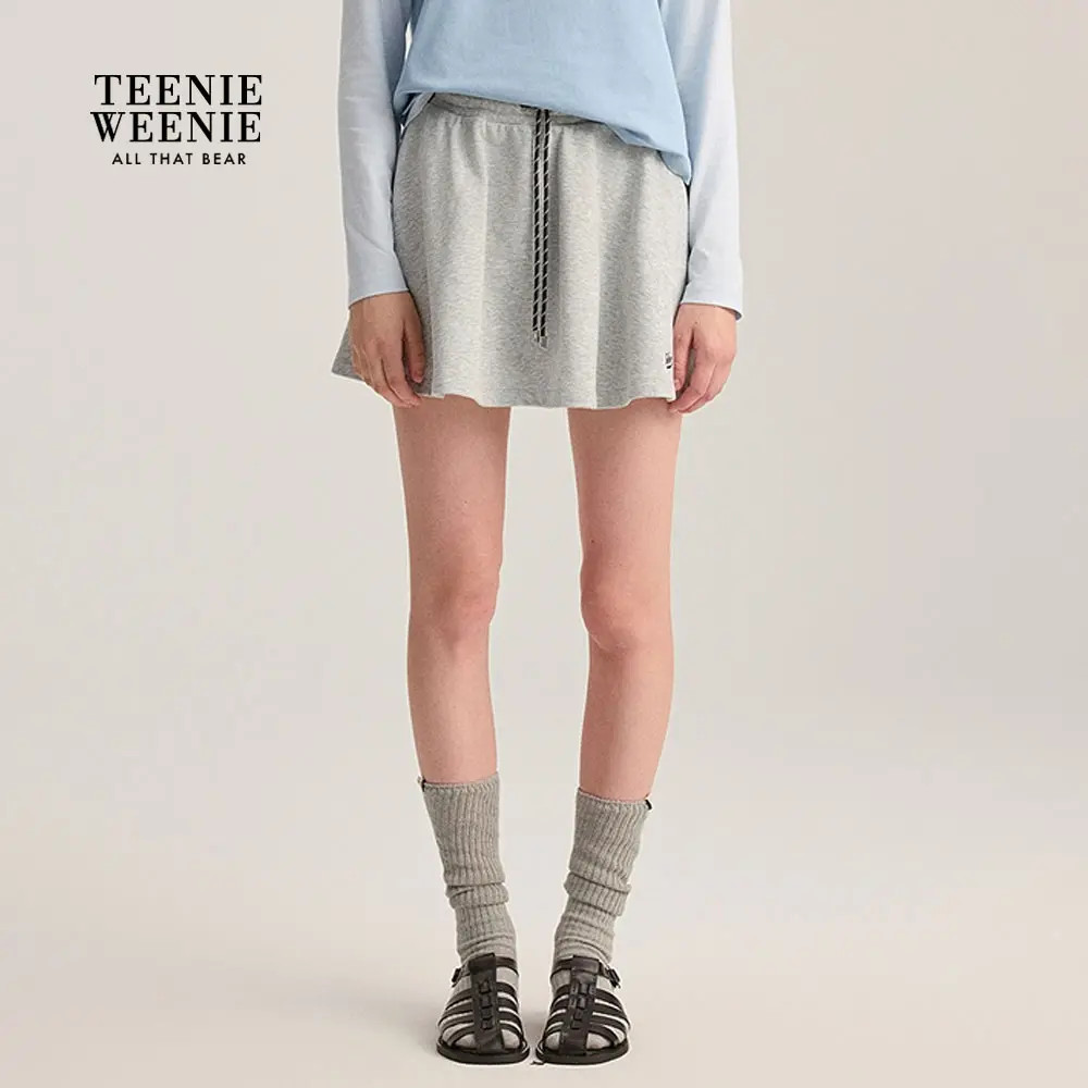 *TeenieWeenie小熊女装半身裙25秋新款舒适喇叭汗布裙TTWM254901P