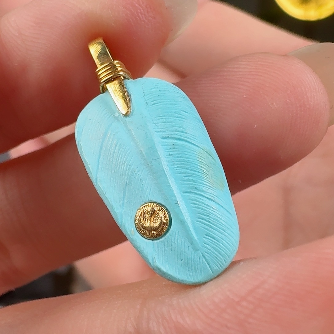 绿松石珠宝奇石18K金镶嵌