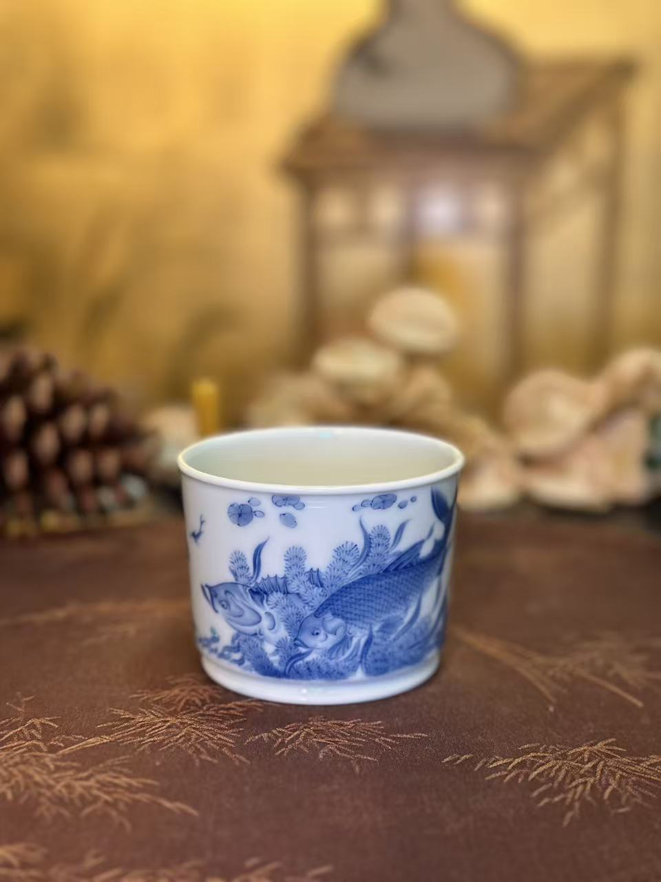 一儒堂 青花鱼藻容天杯
