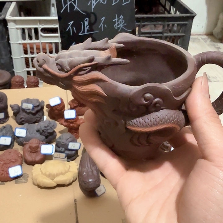 紫砂茶宠乡*人雕塑瑕疵茶宠