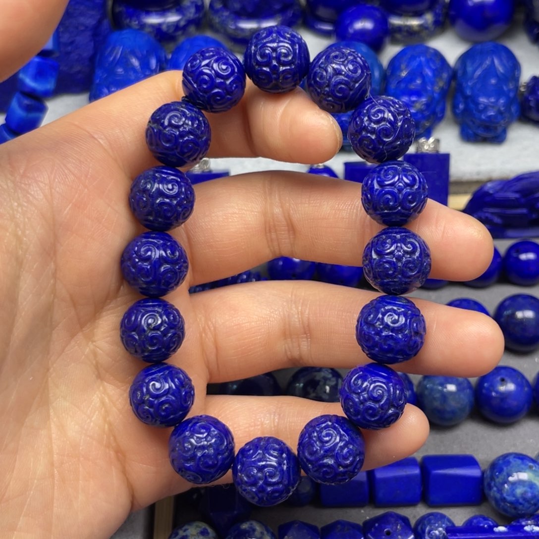 青金石回纹手串12+未镶嵌