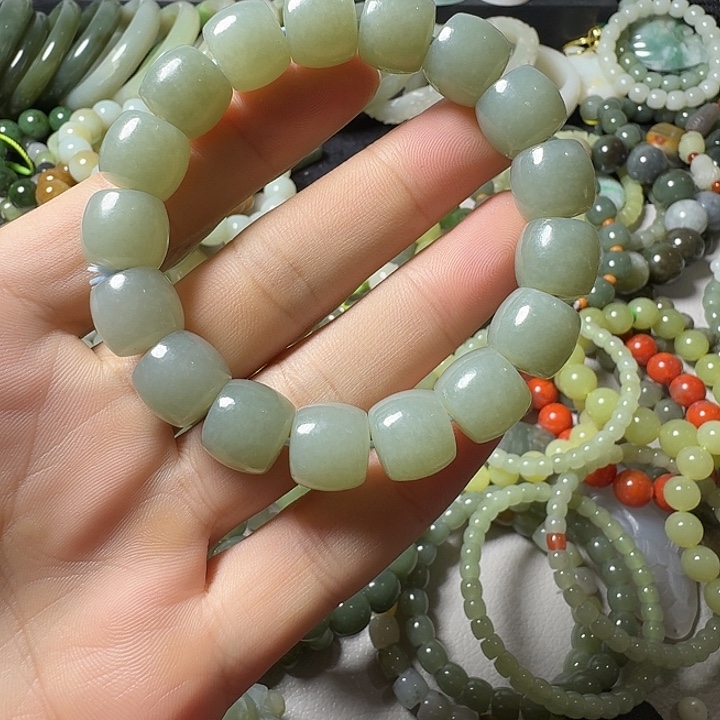 和田玉未镶嵌手链卡13