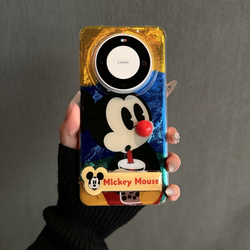 喝奶茶米奇英文折叠支架用华为mate70pro新款Pura70防摔mate60pro