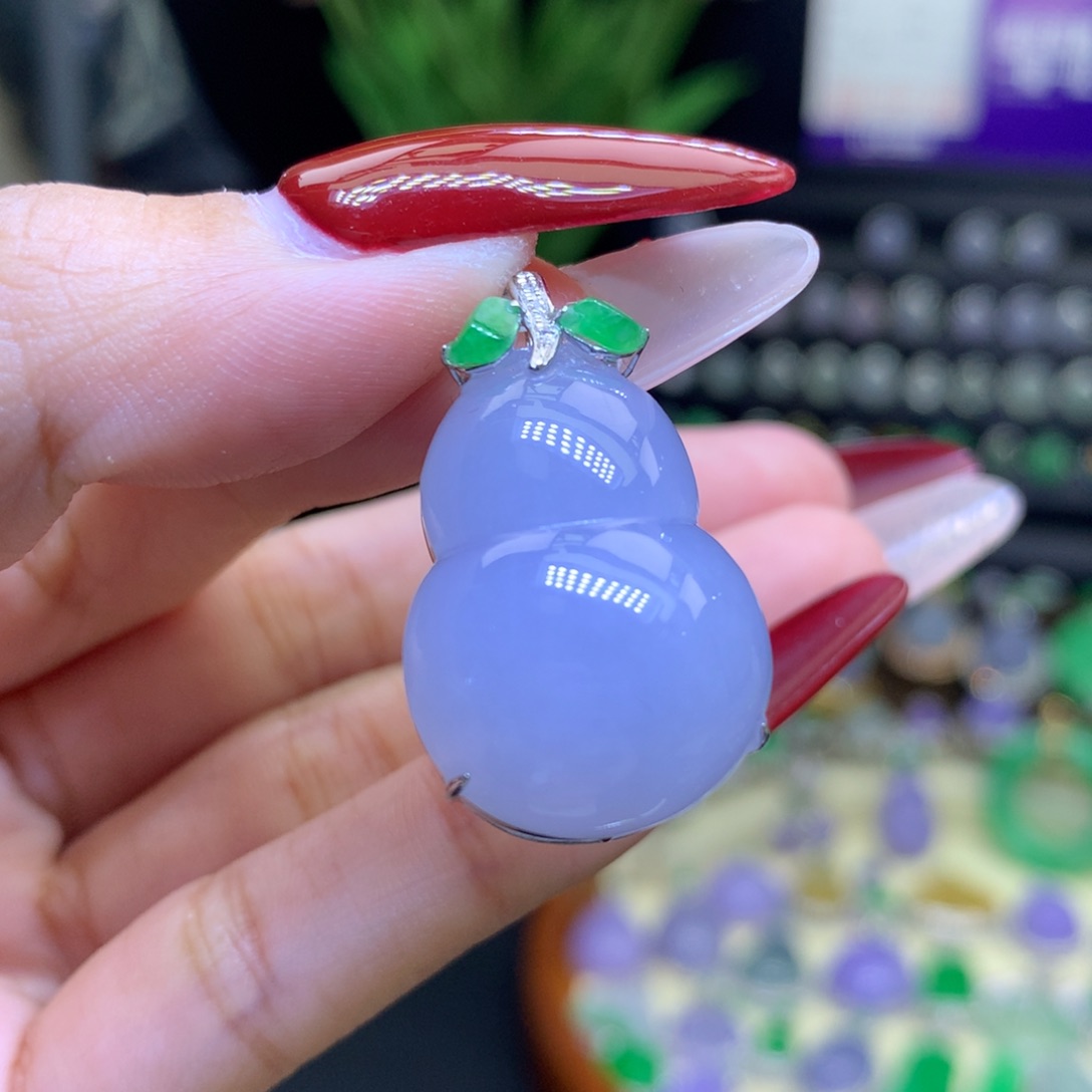 翡翠颈饰18K金镶嵌天然