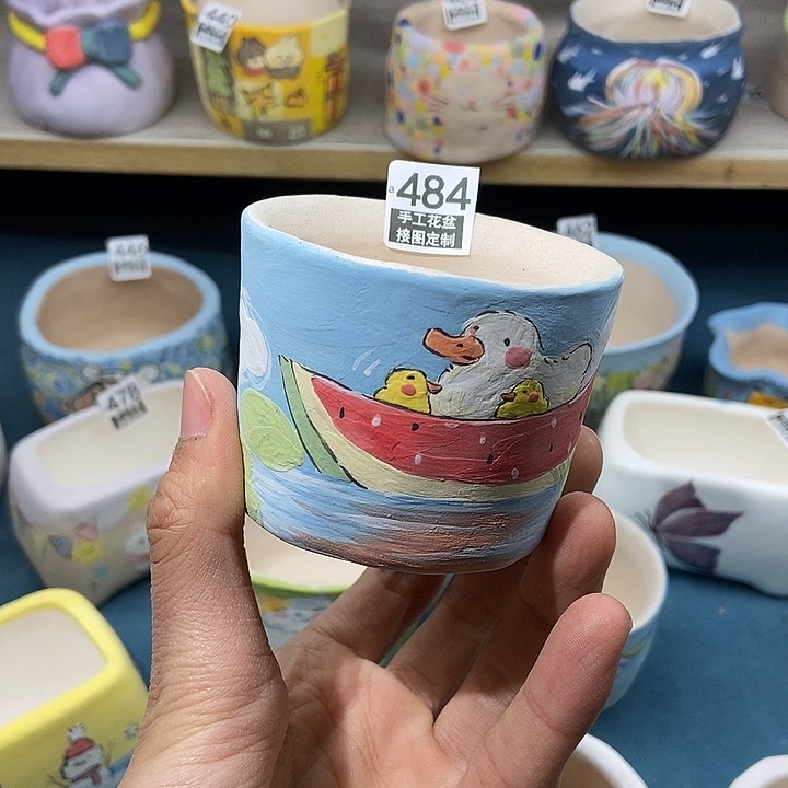 红陶484 2.12 手工盆接图定制