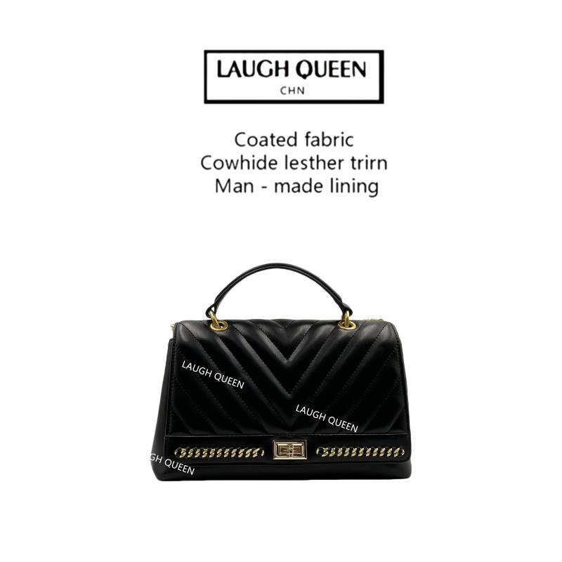 Laugh Queen手工打造真皮女士新款包 10503 黑色 白色 都