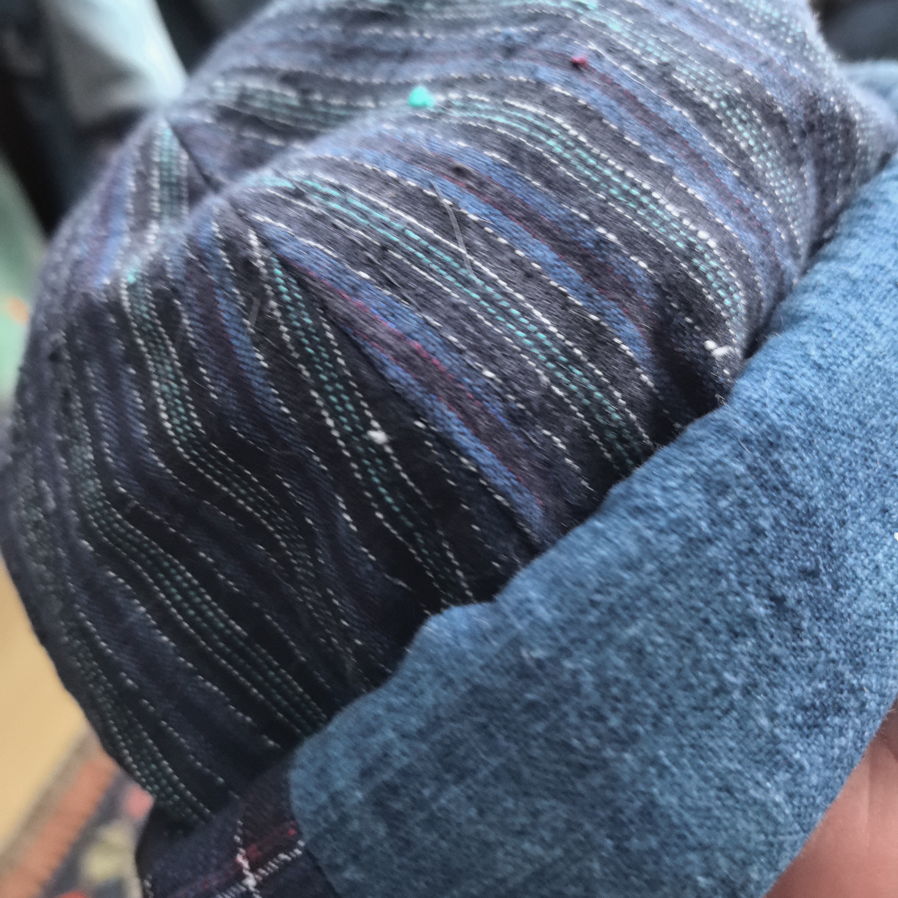 老蓝布复古风格子帽